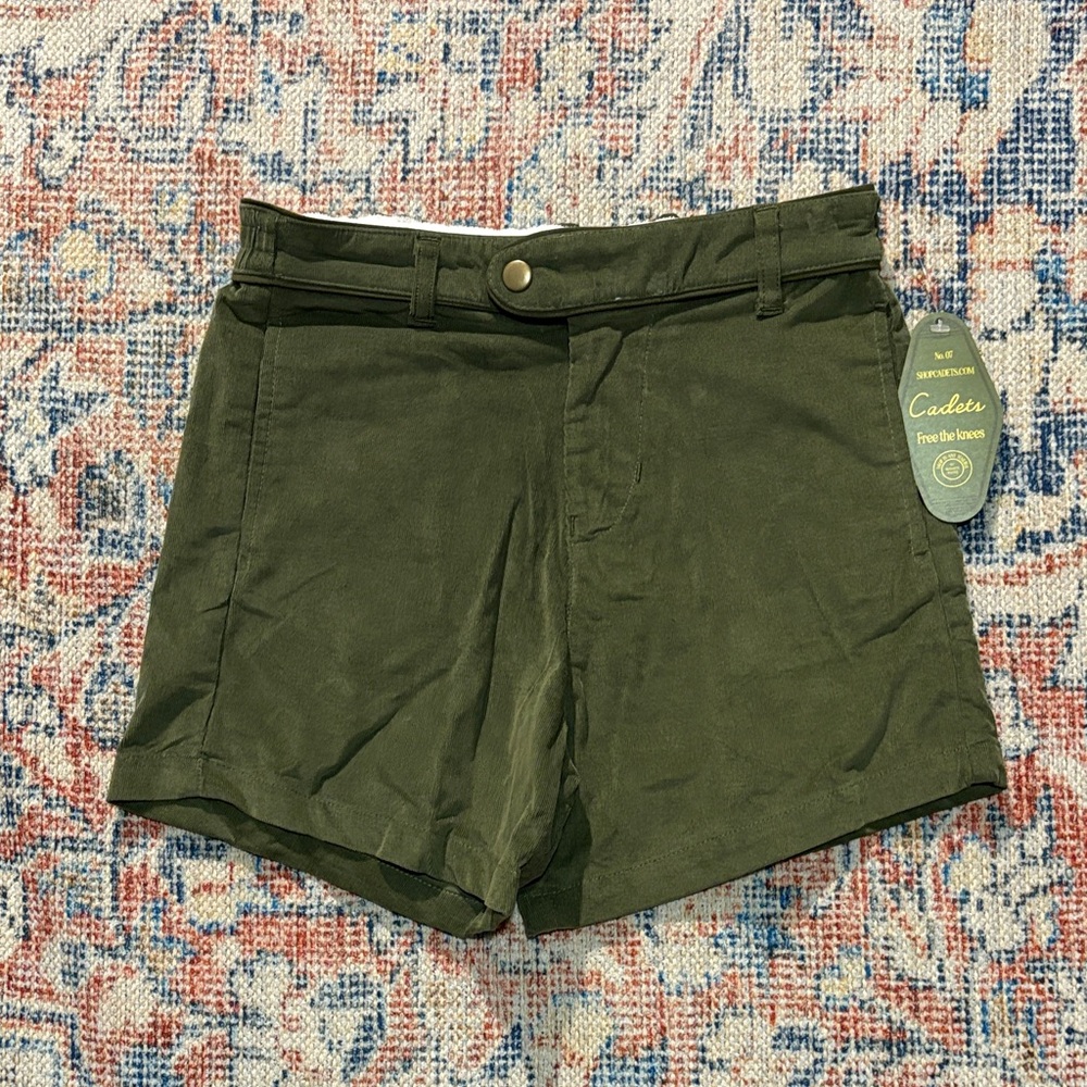 Cadets Boys Corduroy Shorts in Green SZ 10/12 NWT